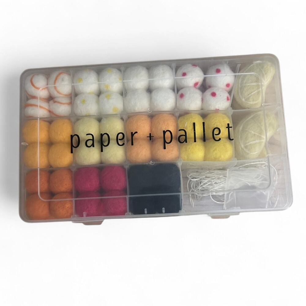 Garland wool felted ball craft kit with 88 colorful felt balls & lemon slices